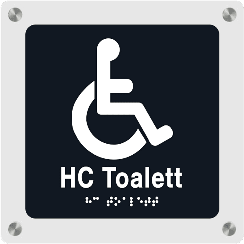 HCWC - Taktile DESIGN skilt m/avstandsstykker