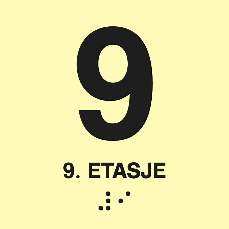 Taktile etasjeskilt med tosidig lim