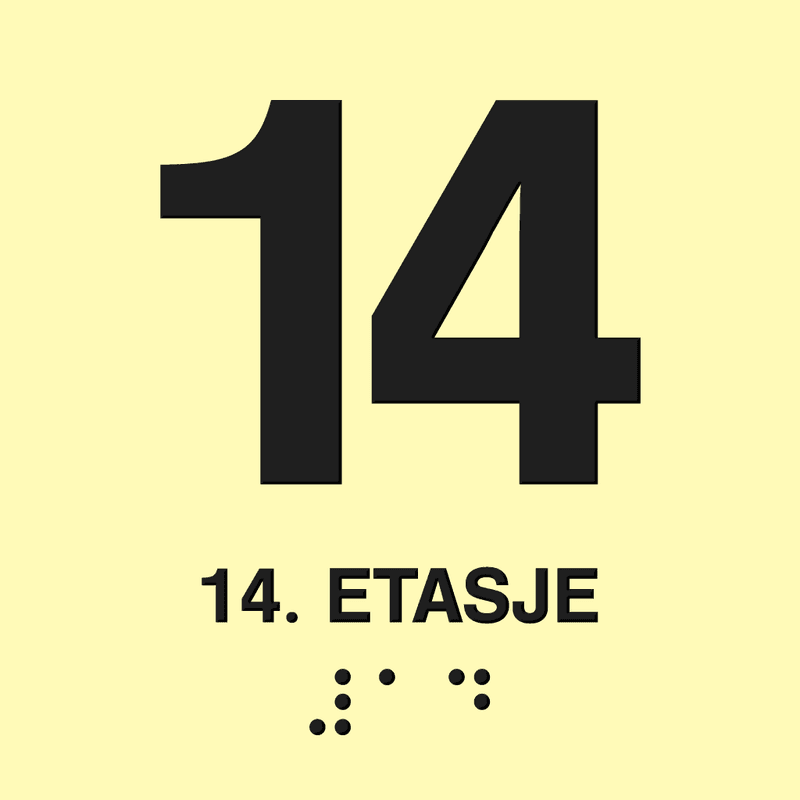Taktile etasjeskilt med tosidig lim